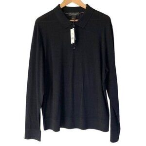 Merino Wool Polo Sweater Black Size XL The Men’s Store at Bloomingdale’s Preppy